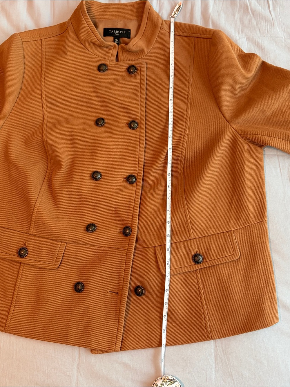 NWT Talbots Twill Knit Band Jacket Caramel Tan Color 16W - Picture 11 of 14